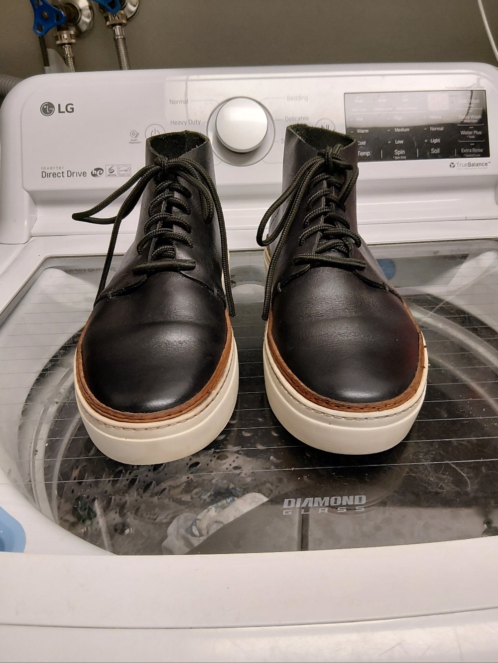 COS  Black Leather Lace-Up Chukka Boots with White Sole